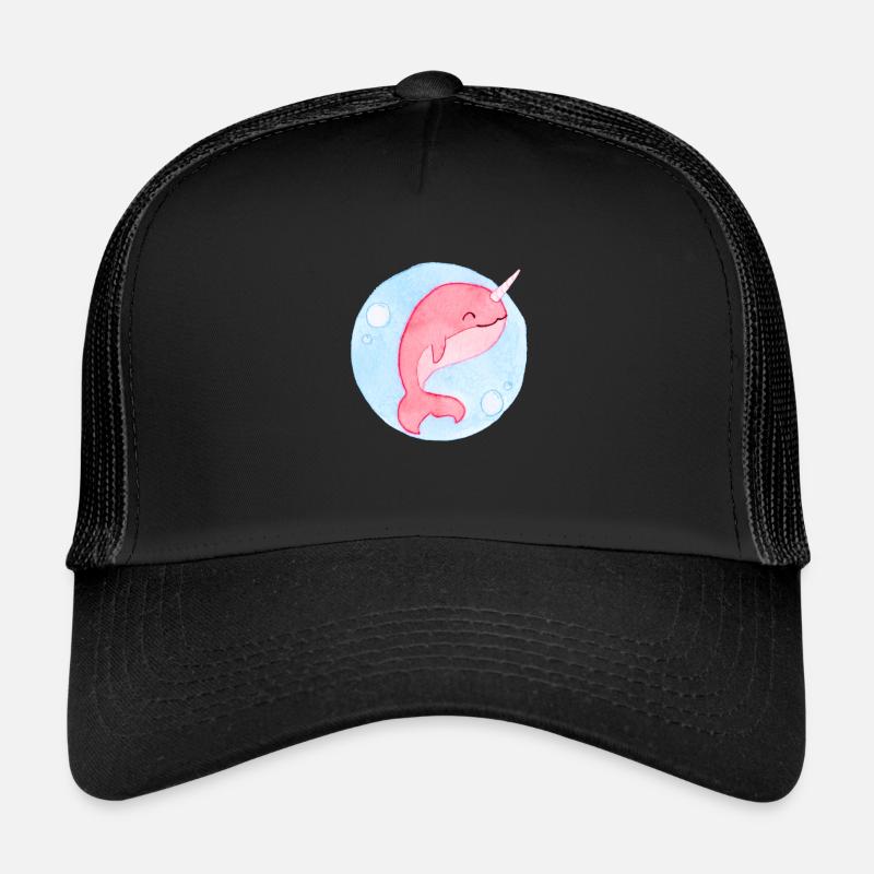 Mignon bébé baleine - Casquette trucker  - noir/noir