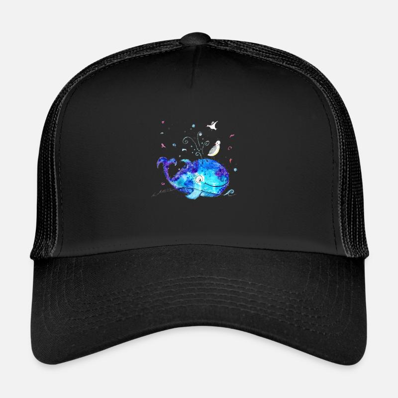 Gute Laune Wal - Trucker Cap - Schwarz/Schwarz