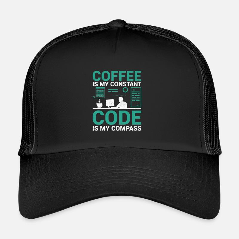 Café Codage Programmeur Codeur Développeur Nerd Coff Casquette trucker 