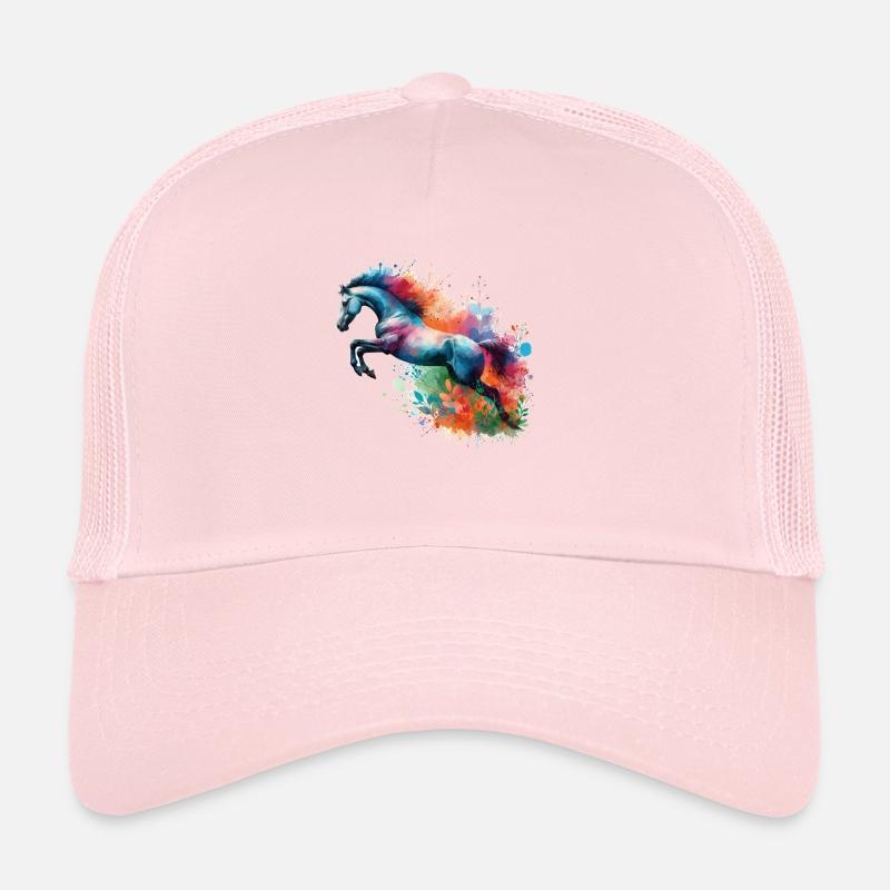 Aquarelle de silhouette de cheval sauteur Casquette trucker