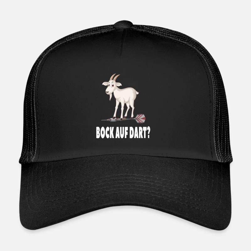 Bock auf Dart? - Dart Spieler Darten Darts - Trucker Cap - Schwarz/Schwarz
