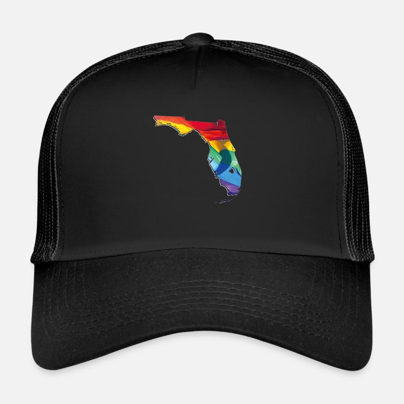 LGBTQ Flag in Florida State Map Trucker Cap