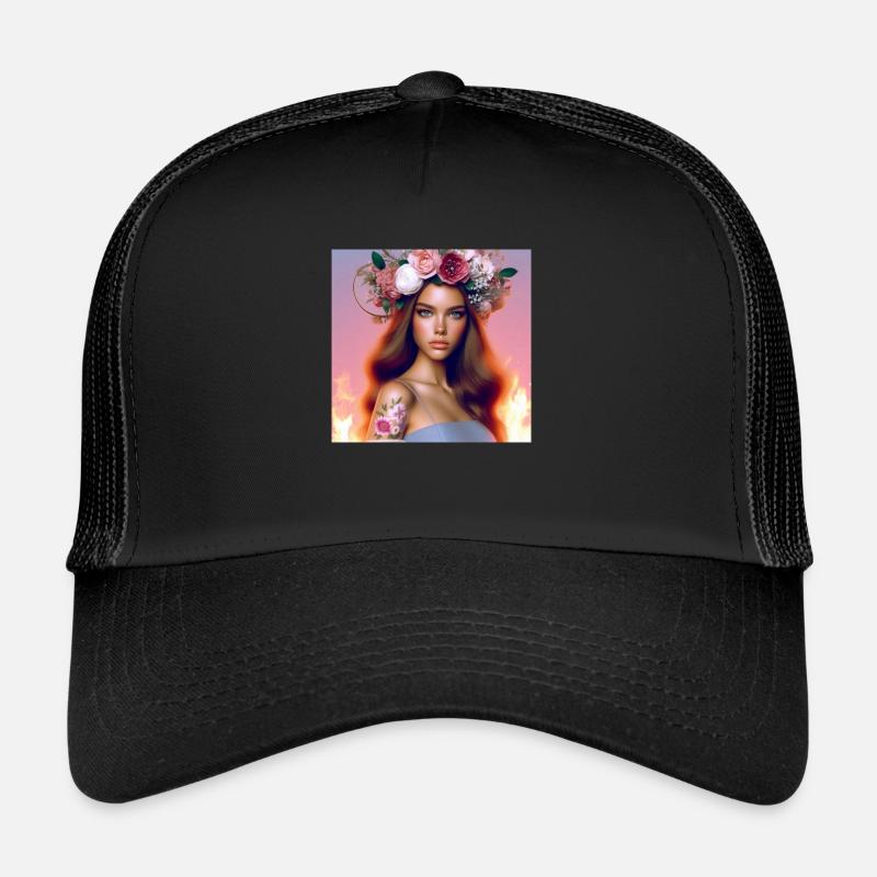 Belle. - Casquette trucker  - noir/noir