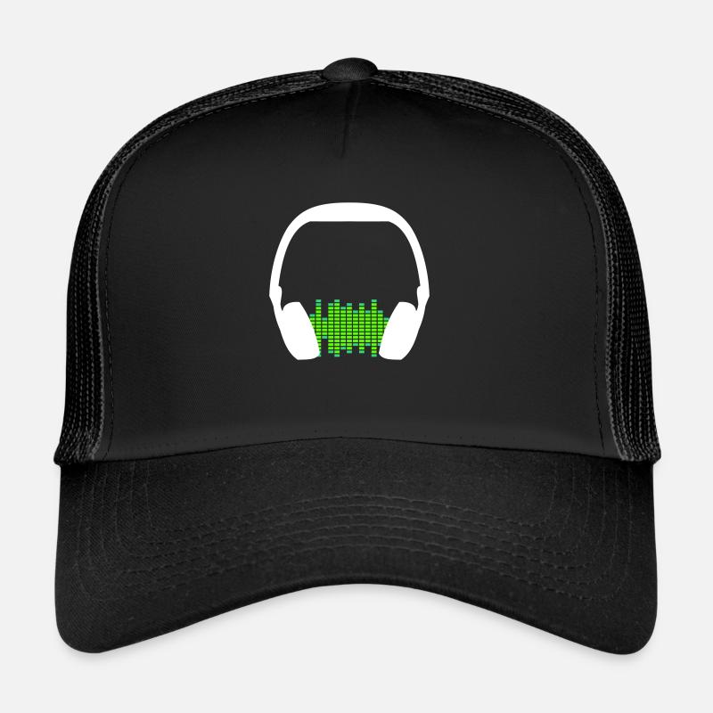 Casque Techno Music Party Equalizer Waves Logo Casquette trucker 