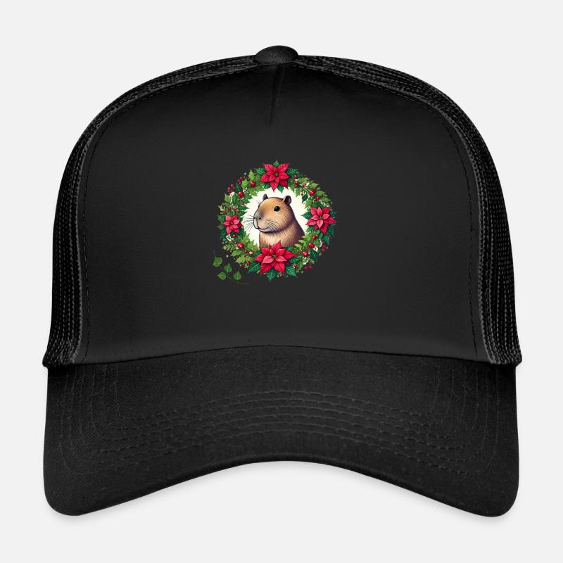 Capybara de Noël Casquette trucker 