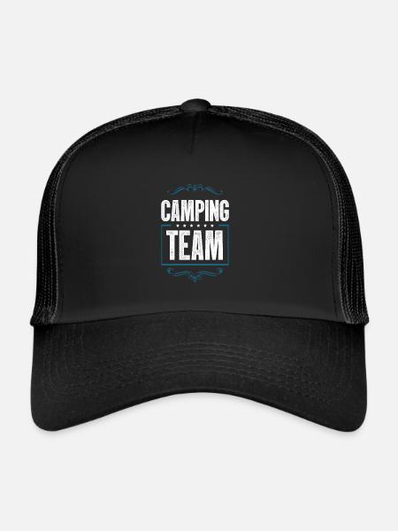 Camping Crew - Trucker Cap - black/black - Front