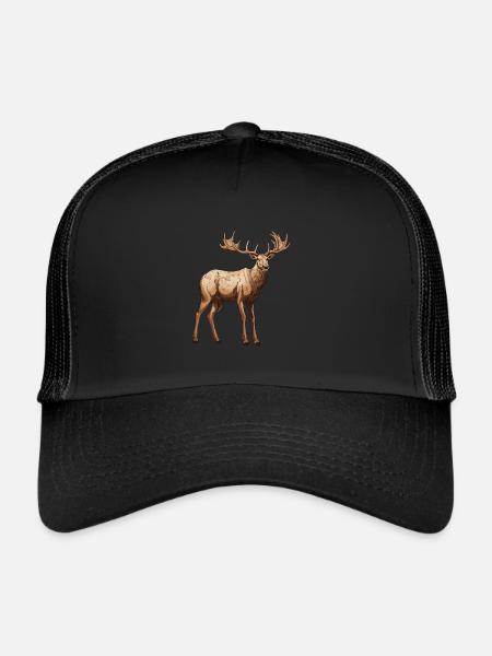 Elch Tier - Trucker Cap - Schwarz/Schwarz