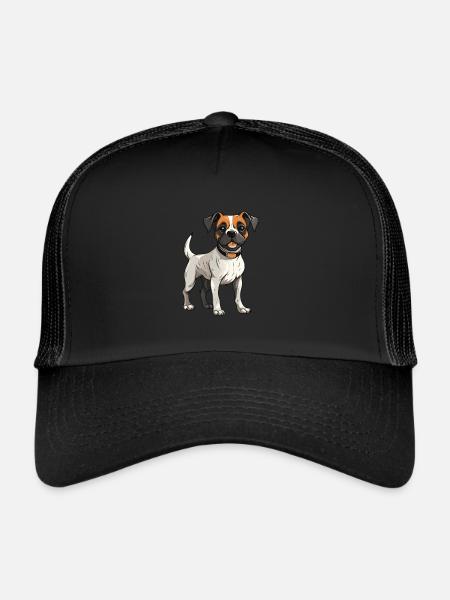 Bouledogue français Chien - Casquette trucker  - noir/noir - Devant