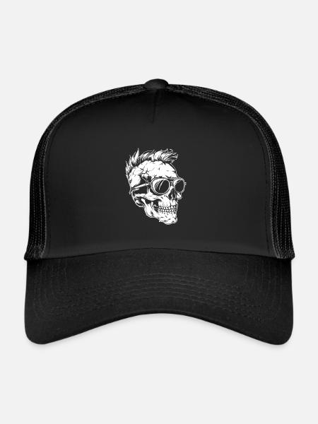 Punk Skull - Trucker Cap - black/black - Front