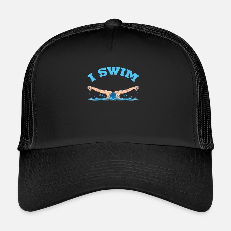 Ich schwimme - Trucker Cap - Schwarz/Schwarz