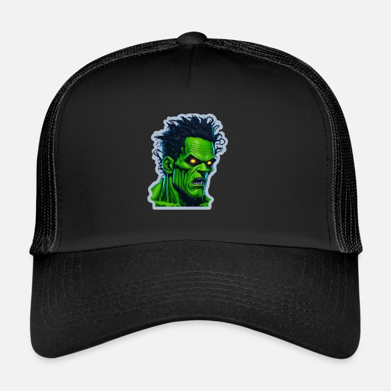 monstre vert d’halloween Casquette trucker 