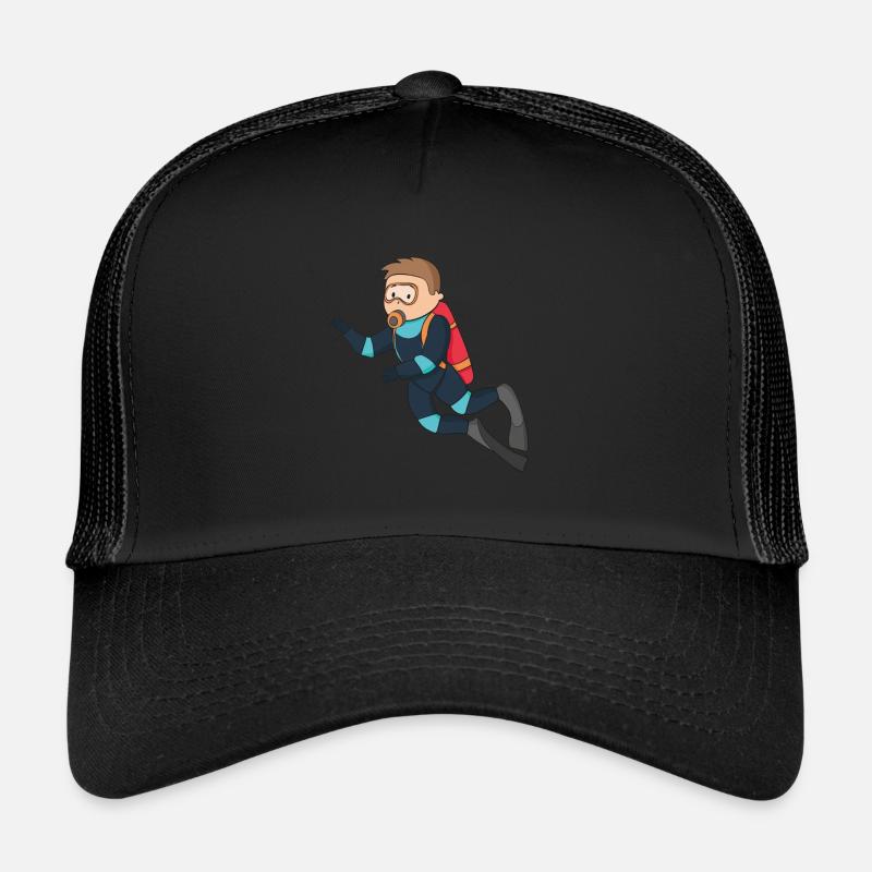 plongeur - Casquette trucker  - noir/noir