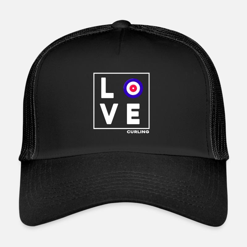 curling curling curling stone curling-love Trucker Cap