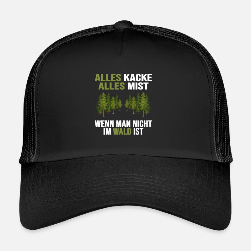 Wald Waldbesitzer Forst Waldläufer Waldluft - Trucker Cap - Schwarz/Schwarz