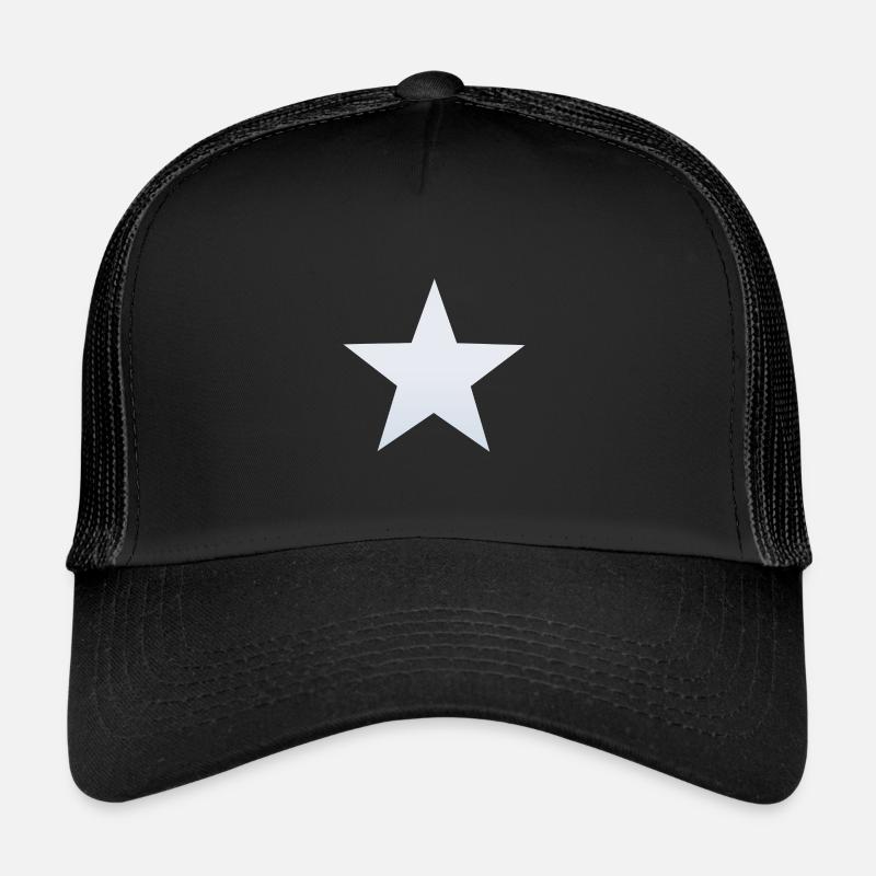 silver white star, silber weißer Stern Trucker Cap