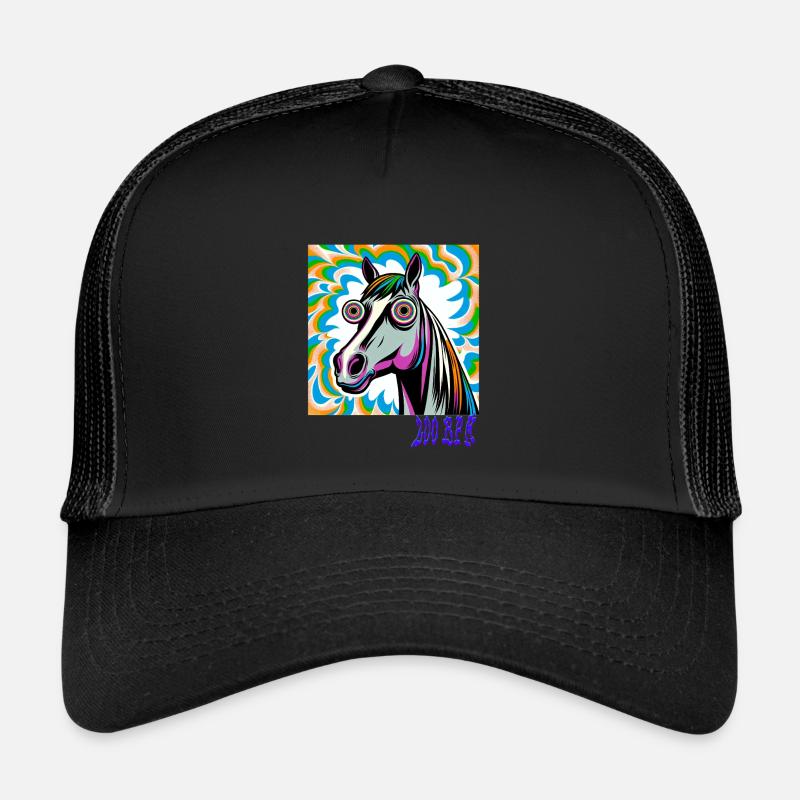 Techno Rave with Horse 200 BPM Trucker Cap
