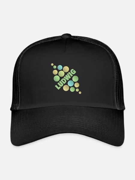Prénom Ludwig - Casquette trucker  - noir/noir - Devant