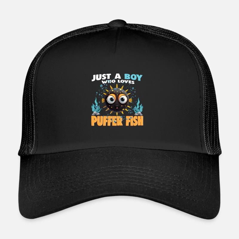 Juste un garçon qui aime le poisson-globe Casquette trucker 