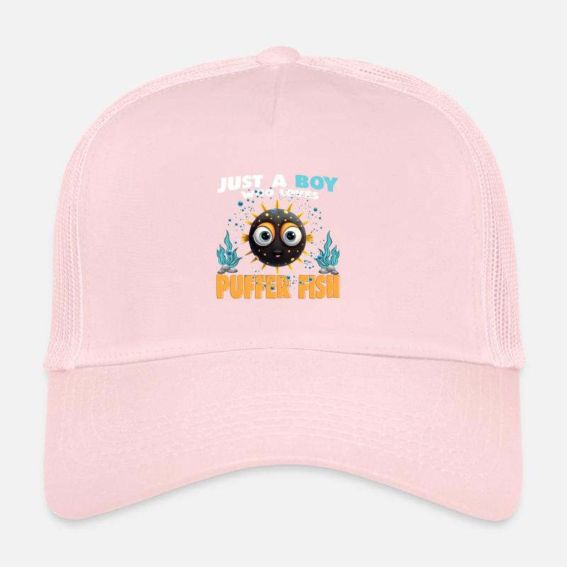 Juste un garçon qui aime le poisson-globe Casquette trucker 