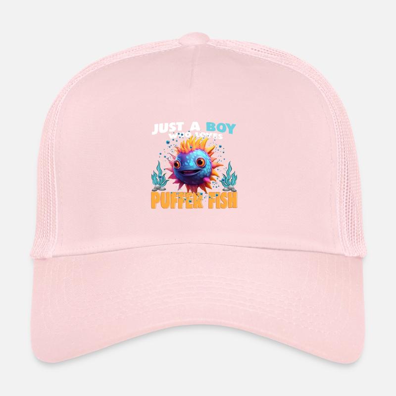 Juste un garçon qui aime le poisson-globe Casquette trucker 