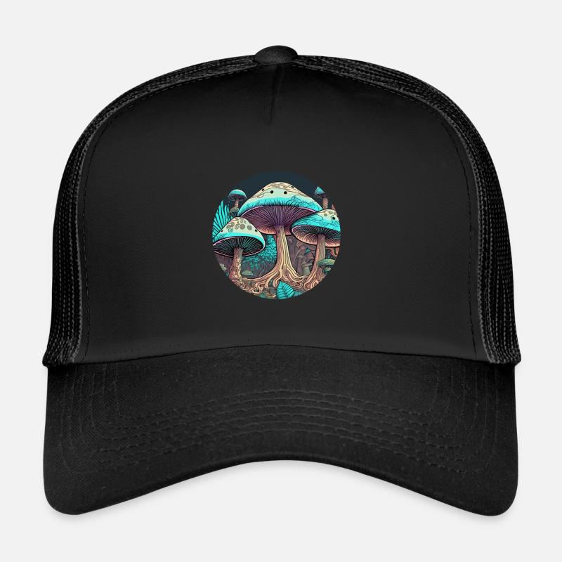 Psychedelic Mushroom Jungle Trucker Cap