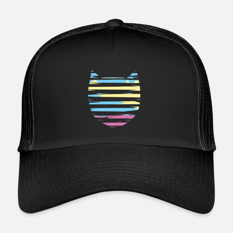 Katze Cat blue red yellow Trucker Cap