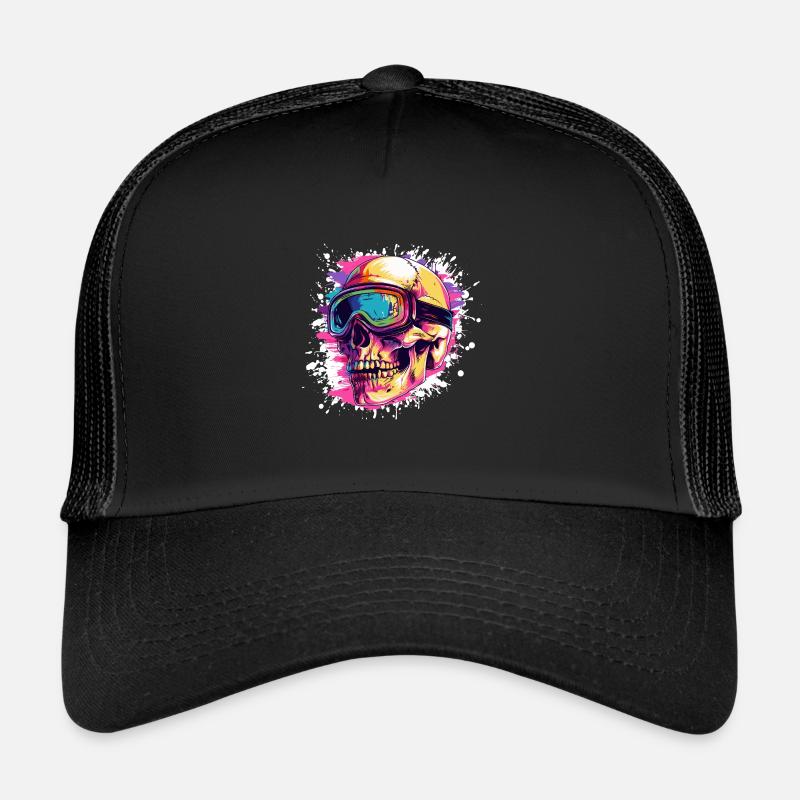 Ski Skull Ski Goggles Trucker Cap