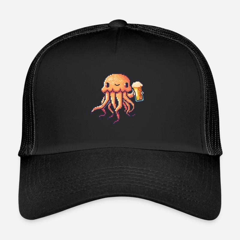 Qualle Pixel Bier Trucker Cap