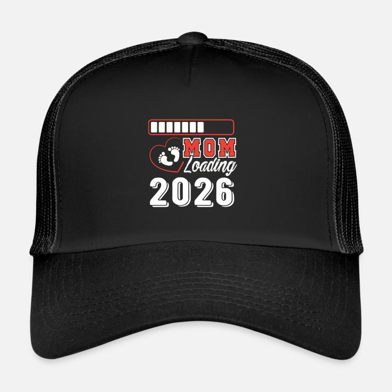 Mom Loading 2026 Conception de l’empreinte du cœur Casquette trucker 