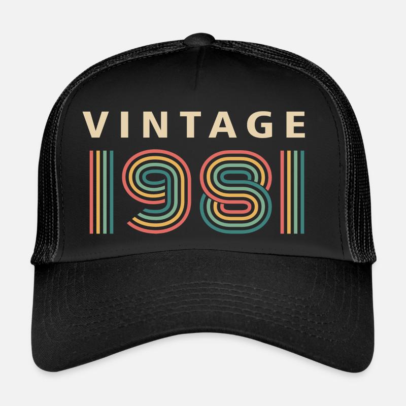 VINTAGE 1981 - Trucker Cap - black/black