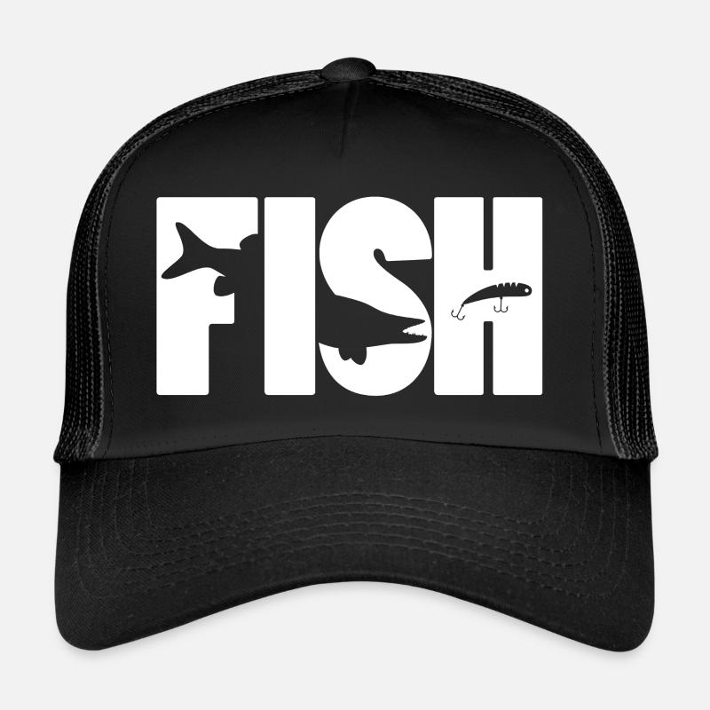 FISH BLANC - Casquette trucker - noir/noir