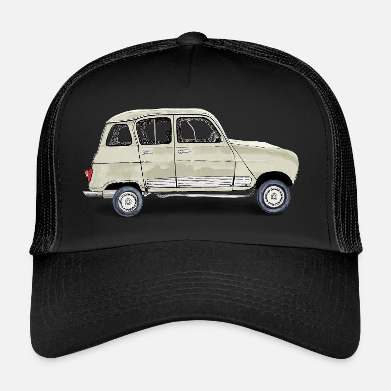Voiture ancienne - Casquette trucker  - noir/noir