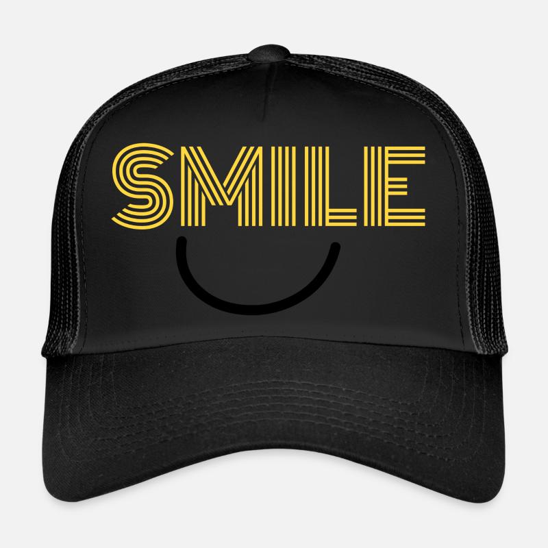 SMILE - Trucker Cap - Schwarz/Schwarz