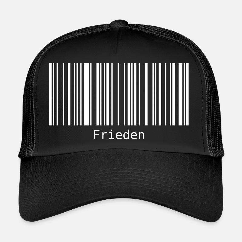 Frieden Barcode Friedenszeichen Strichcode Symbol Trucker Cap