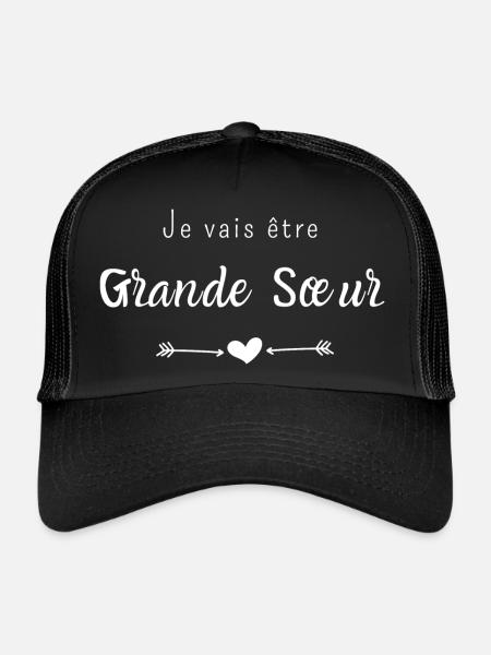 Je vais être grande sœur - Casquette trucker  - noir/noir - Devant