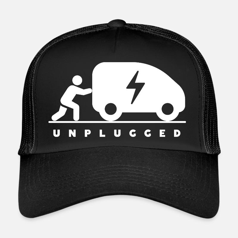 electric car low battery - Trucker Cap - black/black