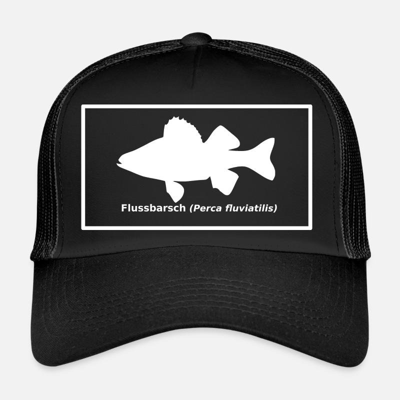 Barsch weiß lateinisch - Trucker Cap - Schwarz/Schwarz