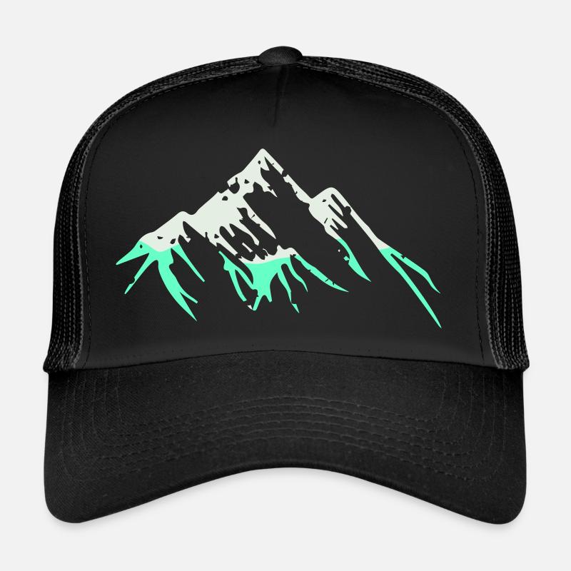Montagnes 001 - Casquette trucker  - noir/noir