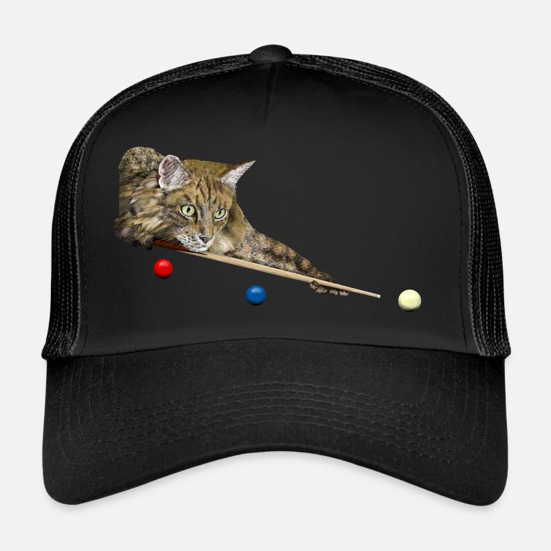 CHAT DE BILLARD ET DE BILLARD, 8 BALLES, 9 BALLES - CHAT JOUANT Casquette trucker 
