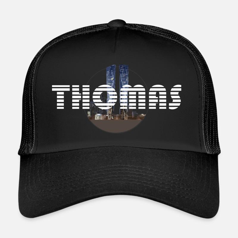 Thomas typographie blanche, étymo d'origine Latine Casquette trucker 