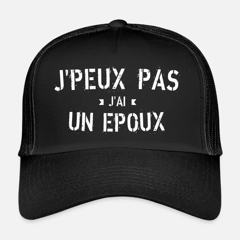 J peux pas j ai un époux - Casquette trucker  - noir/noir
