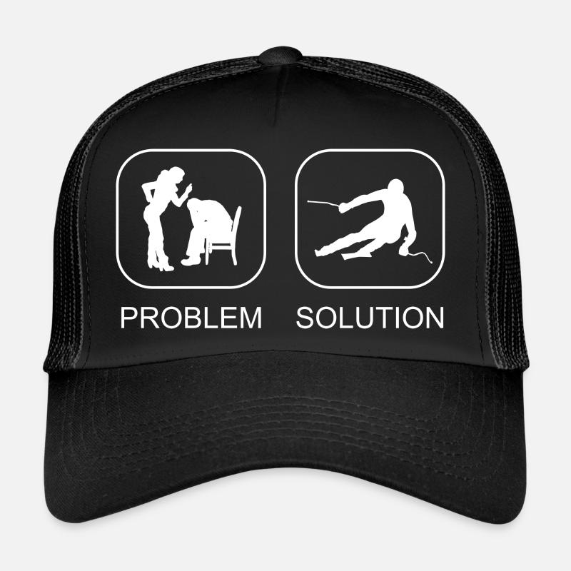 Skier Ski Design Skiing Outfit Ski Skiing Trucker Cap