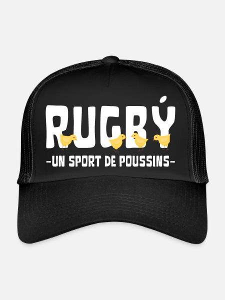 Rugby un sport de poussins - Casquette trucker  - noir/noir - Devant