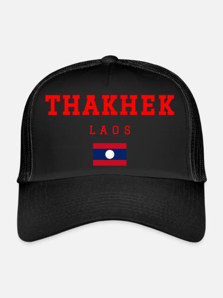 Thakhek Laos - Casquette trucker  - noir/noir - Devant