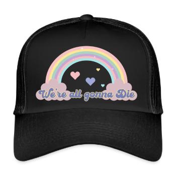 Cheerful Doom Tee: Rainbow Revel - Trucker Cap - black/black - Front
