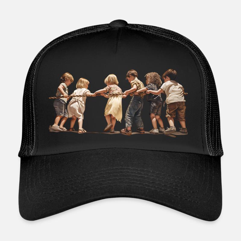 Le tir à la corde, un jeu d’enfant ? Casquette trucker 