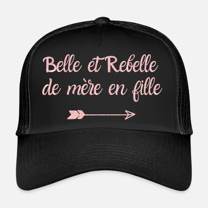 Schöne und rebellische Mutter in Tochter Roségold Trucker Cap
