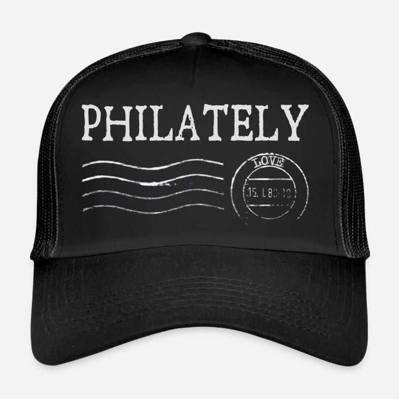 Philatelie - Trucker Cap - Schwarz/Schwarz