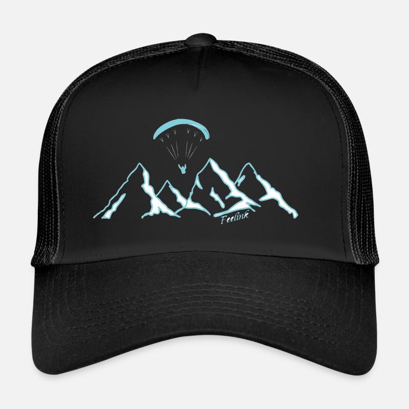 Paragliding Gleitschirm Pilot Schnee - Trucker Cap - Schwarz/Schwarz