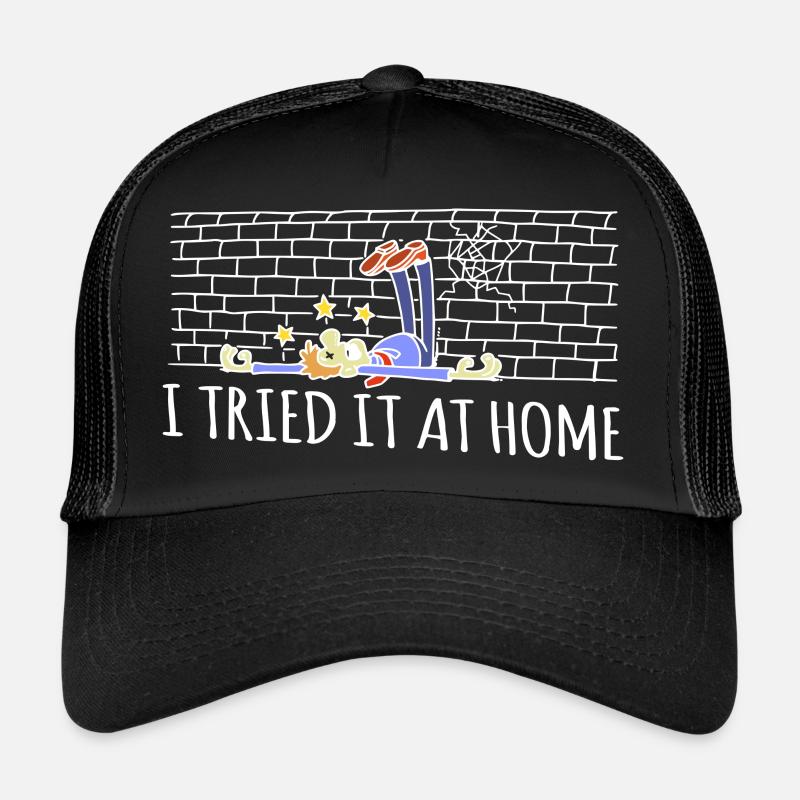 I Tried It At Home Skeleton Bicycle Accident Trucker Cap